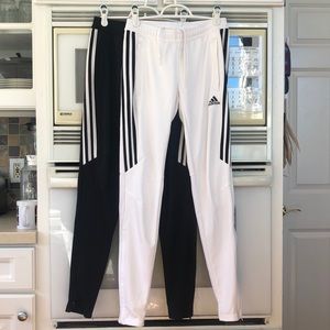 2 Pair Of Adidas Climacool Pants, White & Black XS